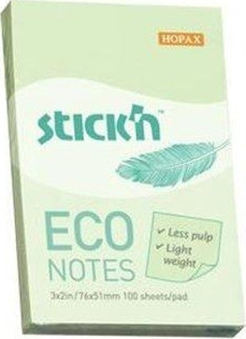 Not Kağıdı Stickn 76x51 Eco Notes Patel Yeşil 100Yaprak