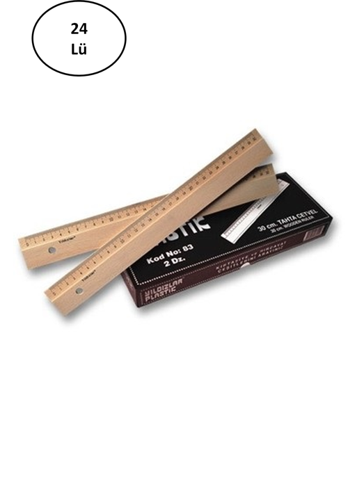 Yıldızlar 30 Cm Tahta Cetvel 24'Lü