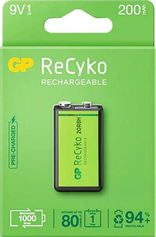 Gp Recyko 9 Volt 200 Mah Nı-Mh Şarjlı Pil Gp20R8H-2E1-(Gprhv208R075) 