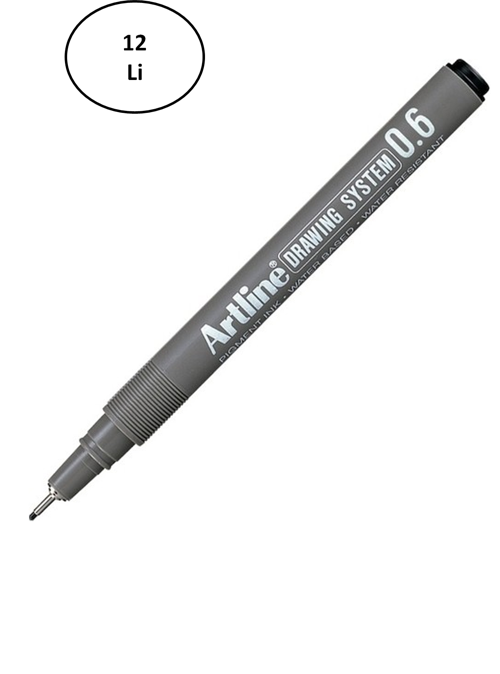 Artline Çizim Kalemi Drawing System 236 0.6 Mm Siyah 12'Li