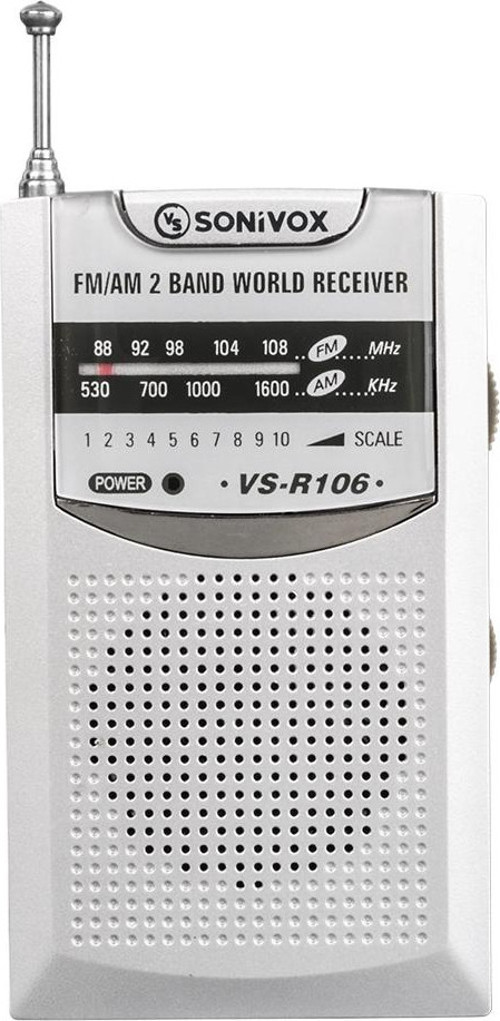 Gümüş Renk Cep Tipi Analog Fm Radyo Vs-R106