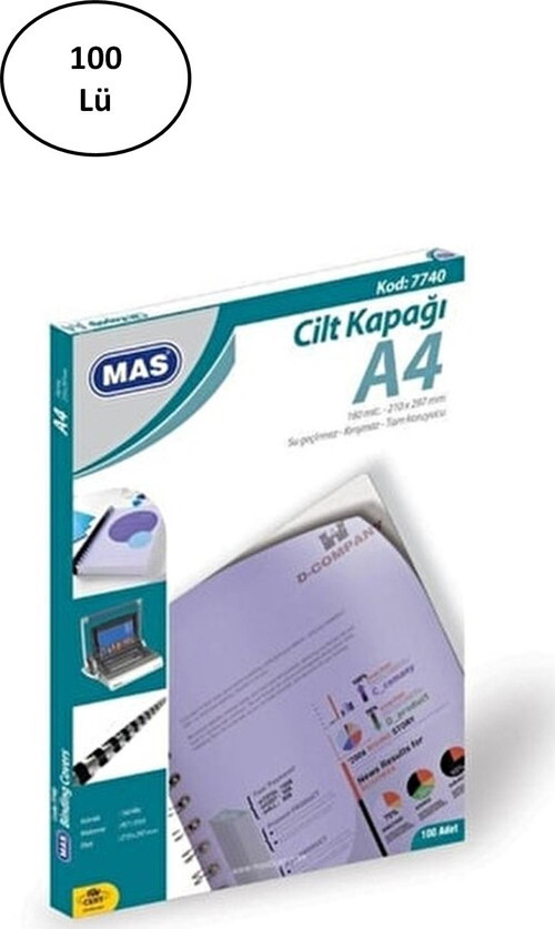 Cilt Kapağı Pp A4 Şeffaf 100'Lü