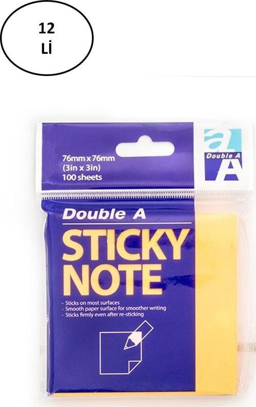 Double A Sticky Neon Orange Turuncu Not Kağıdı 76X76