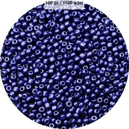 Lacivert Renk 4 Mm Yaklaşık 1100 Adet / 100 Gram Cam Boncuk Oya Yazma Bileklik Ve Kolye