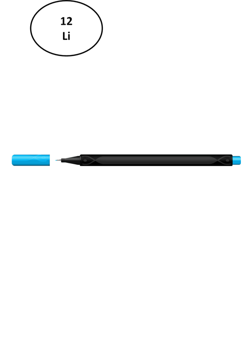 Fineliner Kalem 0,4 Mm Karton Kutu Üçgen Açık Mavi 12'Li