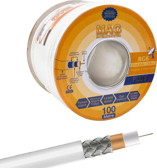 Rg6/U4 Trıshıeld 64 Tel Anten Kablosu (100 Metre)