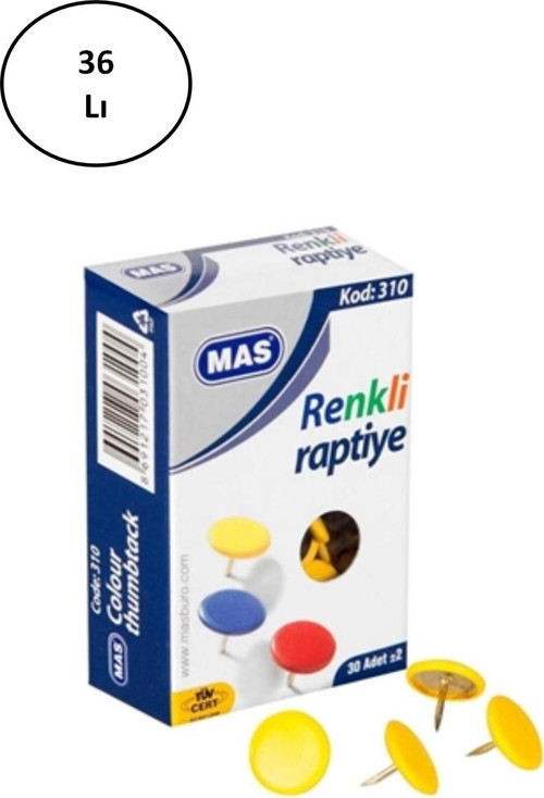 Renkli Raptiye Karışık 36'Lı