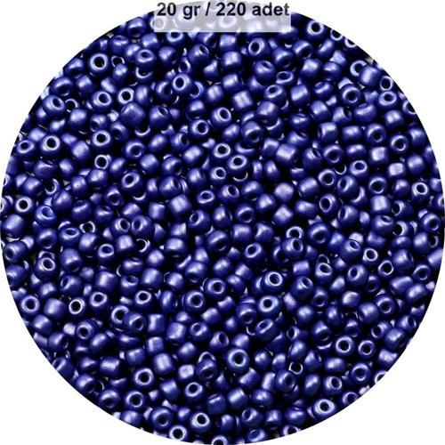 Lacivert Renk 4 Mm Yaklaşık 220 Adet/20 Gram Cam Boncuk Oya Yazma Bileklik Ve Kolye