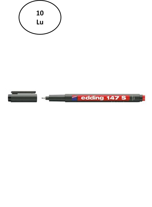 Asetat Kalemi-Silgili Kırmızı E-147S 10'Lu