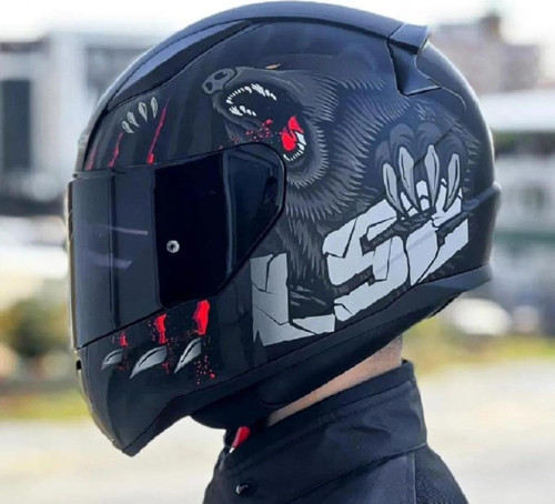 Rapid 2 Clawn Full Face Motosiklet Kaskı Şeffaf + Siyah Vizörlü