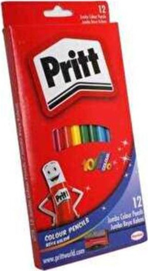 Pritt 1219733 Boya Kalemi 12 Li Jumbo Üçgen Karton Kutu