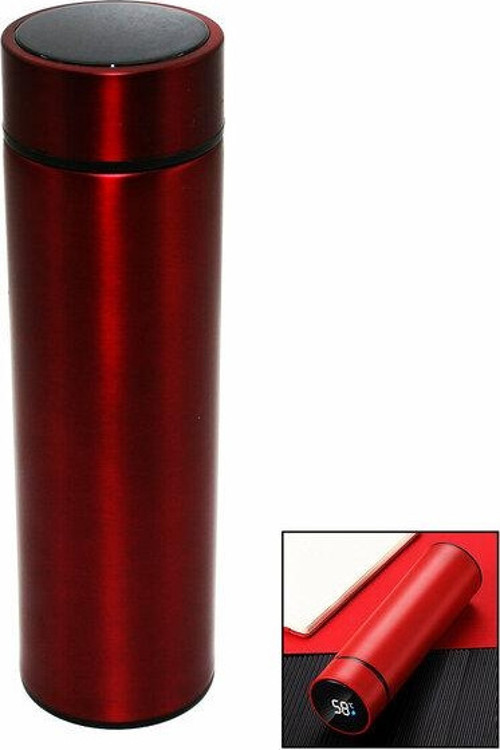 Led Sıcaklık Göstergeli Akıllı Vakumlu Yalıtımlı Termos 500Ml - Kırmızı