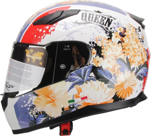 816 Gloss Flower Full Face Motosiklet Kaskı