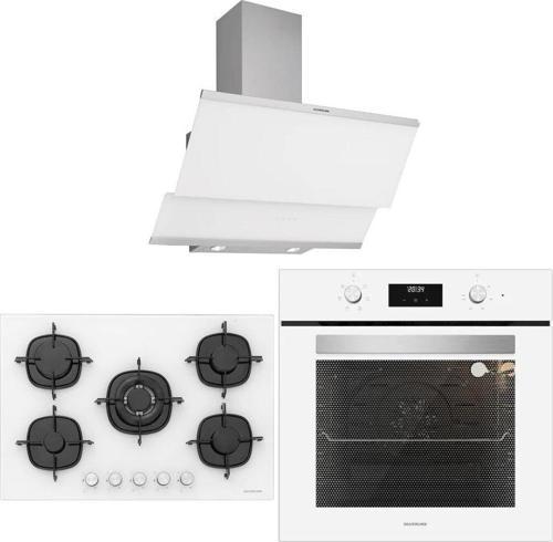 3420  Classy 90 CM - CS5365W01 - BO6502W02  Beyaz Cam Ankastre Set