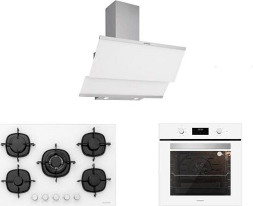 Beyaz Cam Ankastre Set 5 Yıl Garanti (3420 Classy 60+Cs5365W01+Bo6502W02)