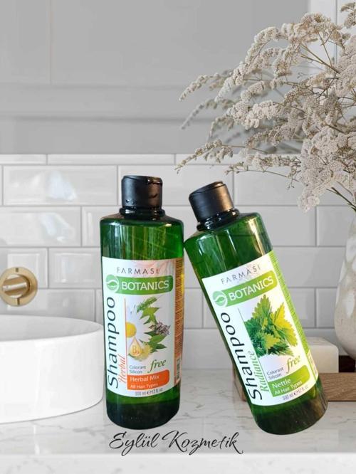 Farması Botanıcs Herbal Mıx + Isırganlı Şampuan 500 Ml X 2 Adet