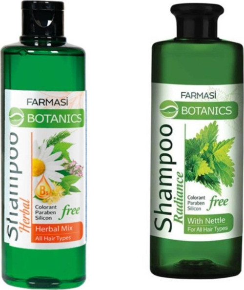 Farması Botanıcs Herbal Mıx Şampuan 500 Ml + Isırgan Özlü Şampuan 500 Ml 2 Li Paket