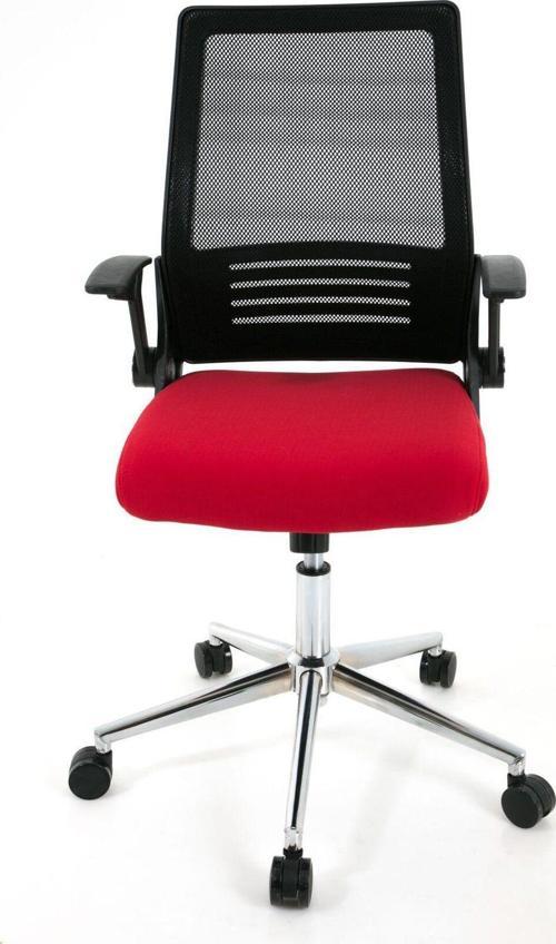 Valencia Ofis Koltuğu Çalışma Koltuğu Kırmızı Krom Yıldız Ayak