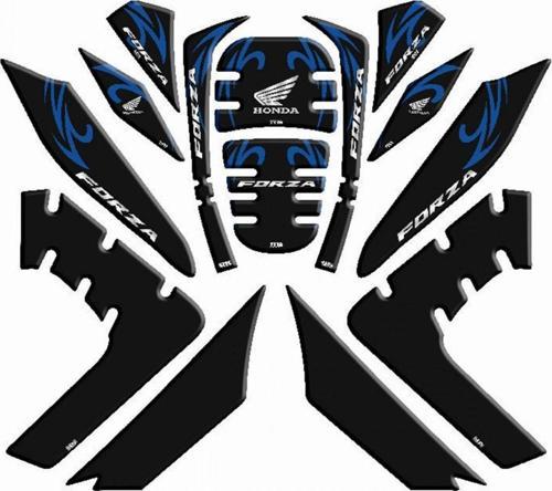 Tank Pad Seti 004 Siyah-mavi 14 Parça Honda Forza 250 2021-2022