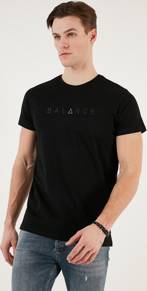 Pamuklu Slim Fit Bisiklet Yaka Erkek T Shirt 541BALANCE SİYAH