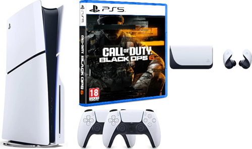 Playstation 5 slim + 2.kol dualsense + ps5 Pulse Explore Kulaklık + Ps5 COD Black Ops 6 ( İthalatçı Garantili )