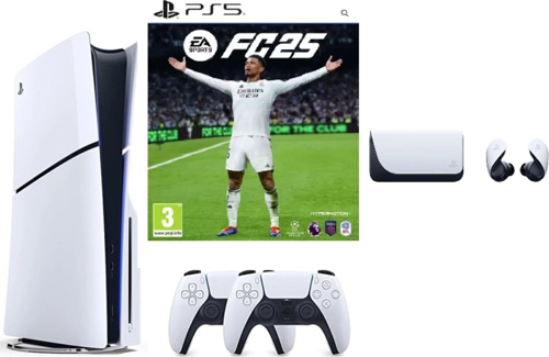 Playstation 5 slim + 2.kol dualsense + ps5 Pulse Explore Kulaklık + Ps5 FC25 ( İthalatçı Garantili )
