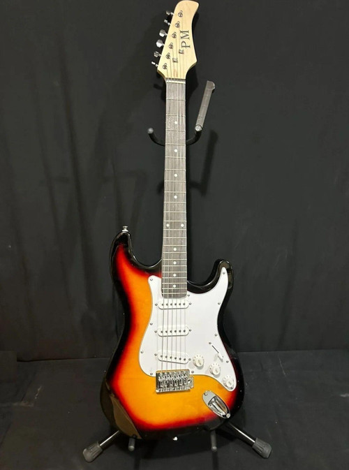 Elektro Gitar Sunburst Sss Manyetik Kılıf Kablo Penas