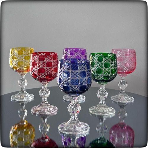 Bohemia Crystal 150 Ml 6’Lı Renkli Kesme Kahve Yanı Su Bardağı