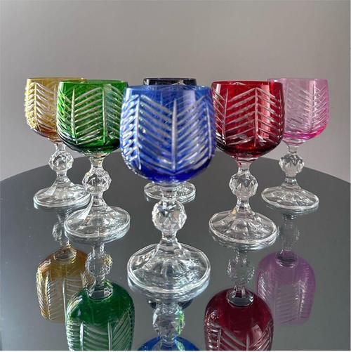 Bohemia Crystal 150 Ml 6’Lı Renkli Kesme Kahve Yanı Su Bardağı