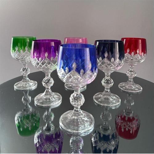 Bohemia Crystal 150 Ml 6’Lı Renkli Kesme Kahve Yanı Su Bardağı