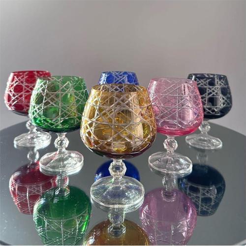 Bohemia Crystal 250 Ml 6’Lı Renkli Kesme Kahve Yanı Su Bardağı