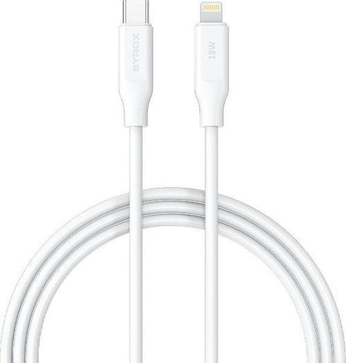 PD18LK 3.0A 18W 1mt Type-C - Lightning Şarj & Data Kablosu - Beyaz