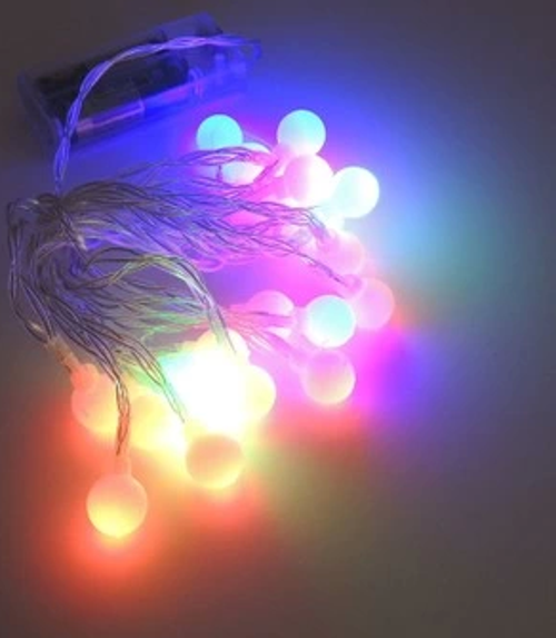 3m 20 Led Beyaz Top Rgb Işık Pilli 2 Kademeli