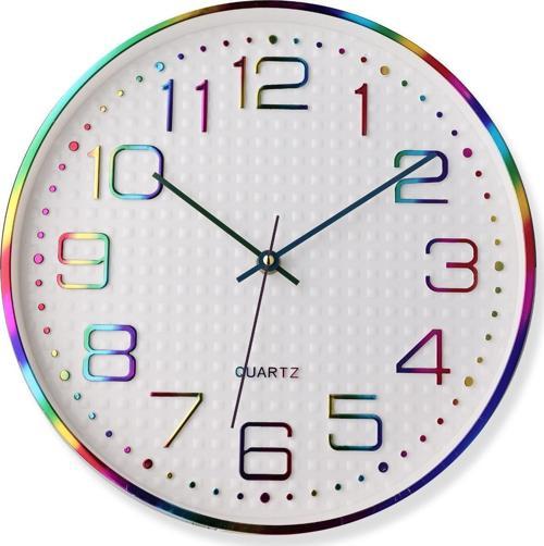 SAATDUKKANDUVAR HOME'DAN REVELLO  RENKLİ DUVAR SAATİ  MODERN TASARIM  30X30 CM