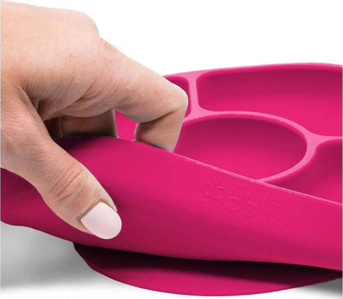 Yümi Silikon Tabak Ve Kaşık Seti Pembe