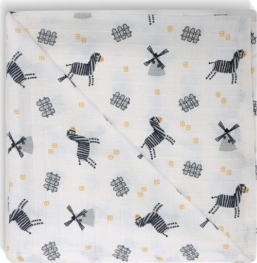 Zebra Müslin Örtü 120X120 Cm