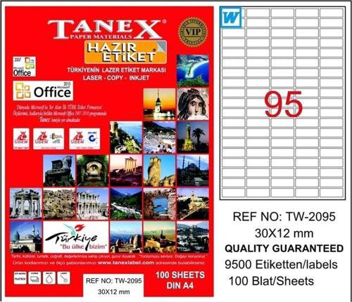 Tw-2095 30x12 Lazer Etiket 100'lü