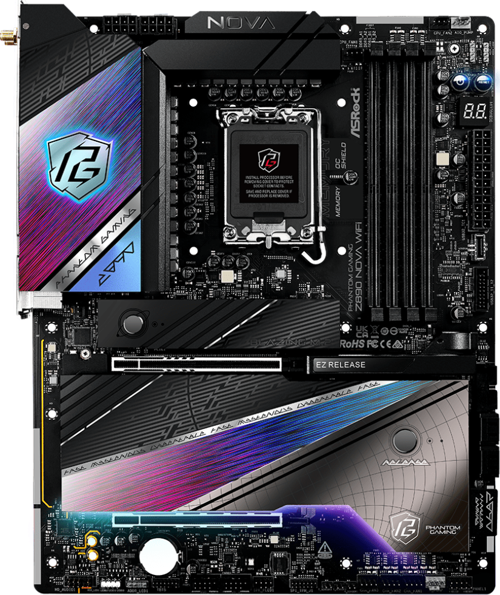 PHANTOM GAMING Z890 Nova WiFi LGA1851 DDR5 9600MHz+(OC) ATX Gaming (Oyuncu) Anakart