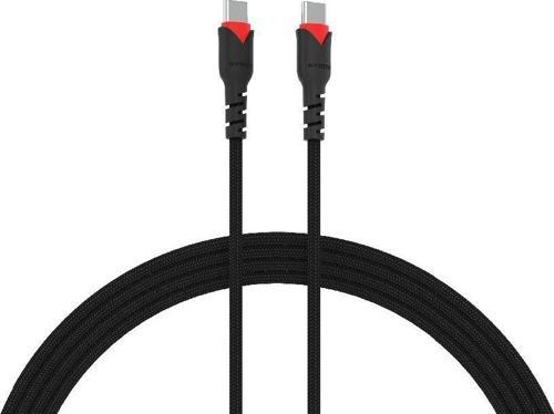 C130T 30W PD 1.10mt Örgülü Type-C - Type-C Şarj & Data Kablosu - Siyah