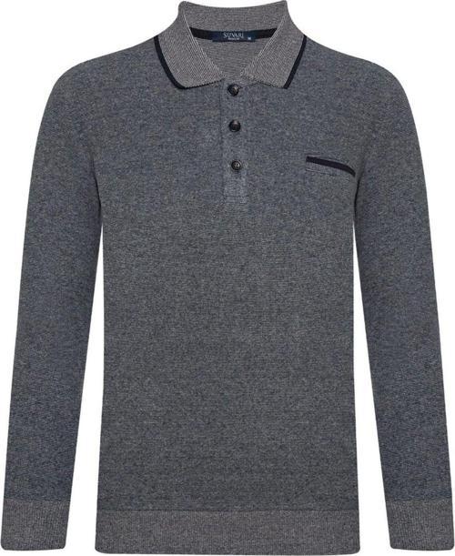 Rahat Kalıp Polo Yaka Selanik Desen Cep Detaylı Gri Erkek Triko