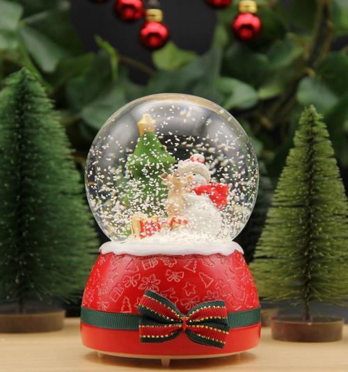 Yılbaşı Kar Küresi Noel Işıklı ve Müzikli Christmas Kardan Adam Kurdelalı