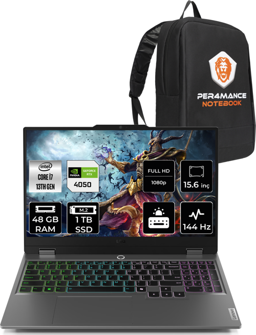 LOQ i7 13650HX 48GB 1TB SSD RTX4050/6GB 105W 144Hz FHD 15.6" FDOS Gaming Laptop