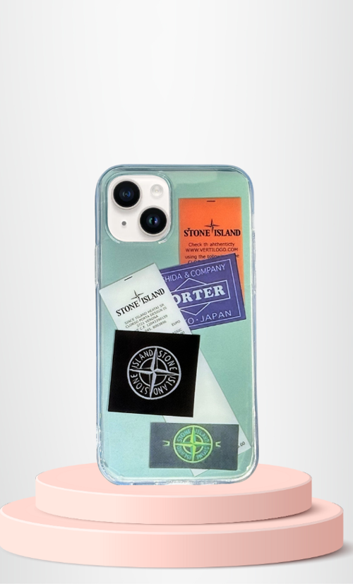 İPHONE 14 BASKILI RENKLİ TRANSPARAN KILIF TİER COVER TURKUAZ