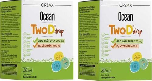 TwoDrop Alg Yağı DHA 200mg D3 Vitamini 400IU 2x30ml