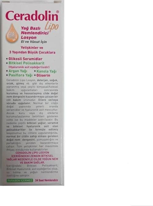 Ceradolin Lipo Yağ Bazlı Nemlendirici Losyon 50ml
