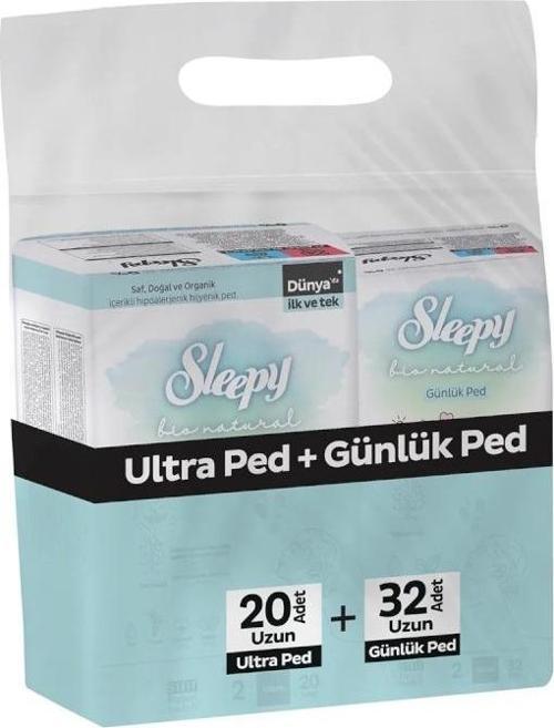 Bio Natural Ultra Ped Uzun 20 Adet + Günlük Ped Uzun 32 Adet Avantaj Paketi