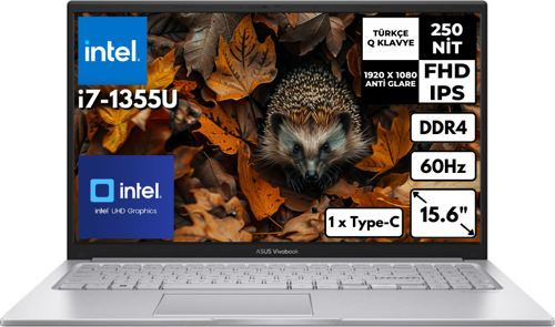 Vivobook 15 i7-1355U 24GB 512GB SSD 15.6" FHD Freedos Taşınabilir Bilgisayar X1504VA-NJ412HMF19
