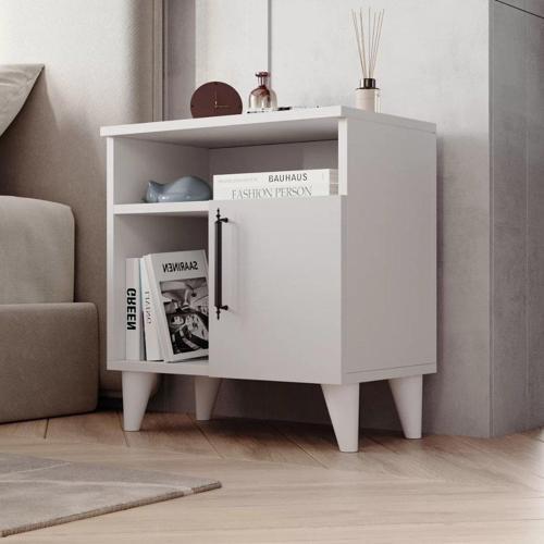 Home Enda Kommen 3 Bölmeli Kapaklı Komodin Beyaz