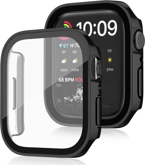Apple Watch 6 7 8 9 40mm 41mm Uyumlu Rubber Kasa Ekran Koruyucu 360 Kılıf Kapak