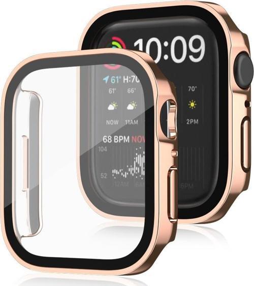 Apple Watch 6 7 8 9 40mm 41mm Uyumlu Rubber Kasa Ekran Koruyucu 360 Kılıf Kapak